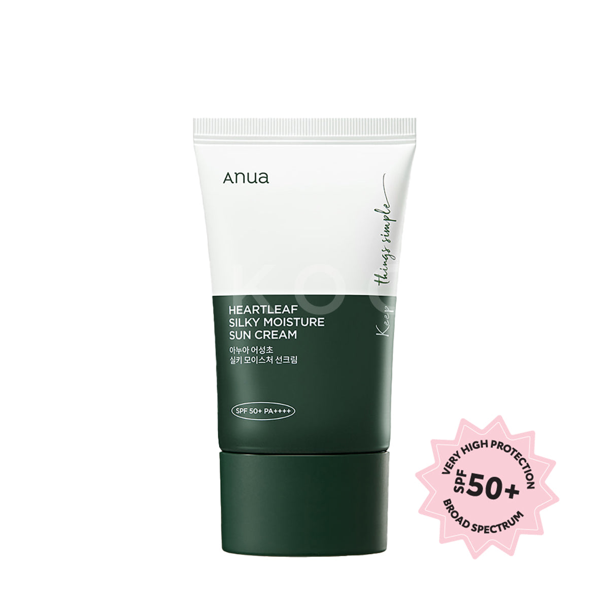 Heartleaf Silky Moisture Sunscreen SPF50+ Broad Spectrum