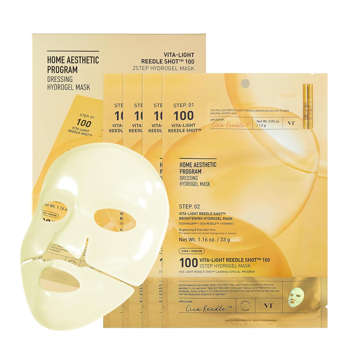 Vita-Light Reedle Shot 100 2Step Hydrogel Mask Set [4 Masks]