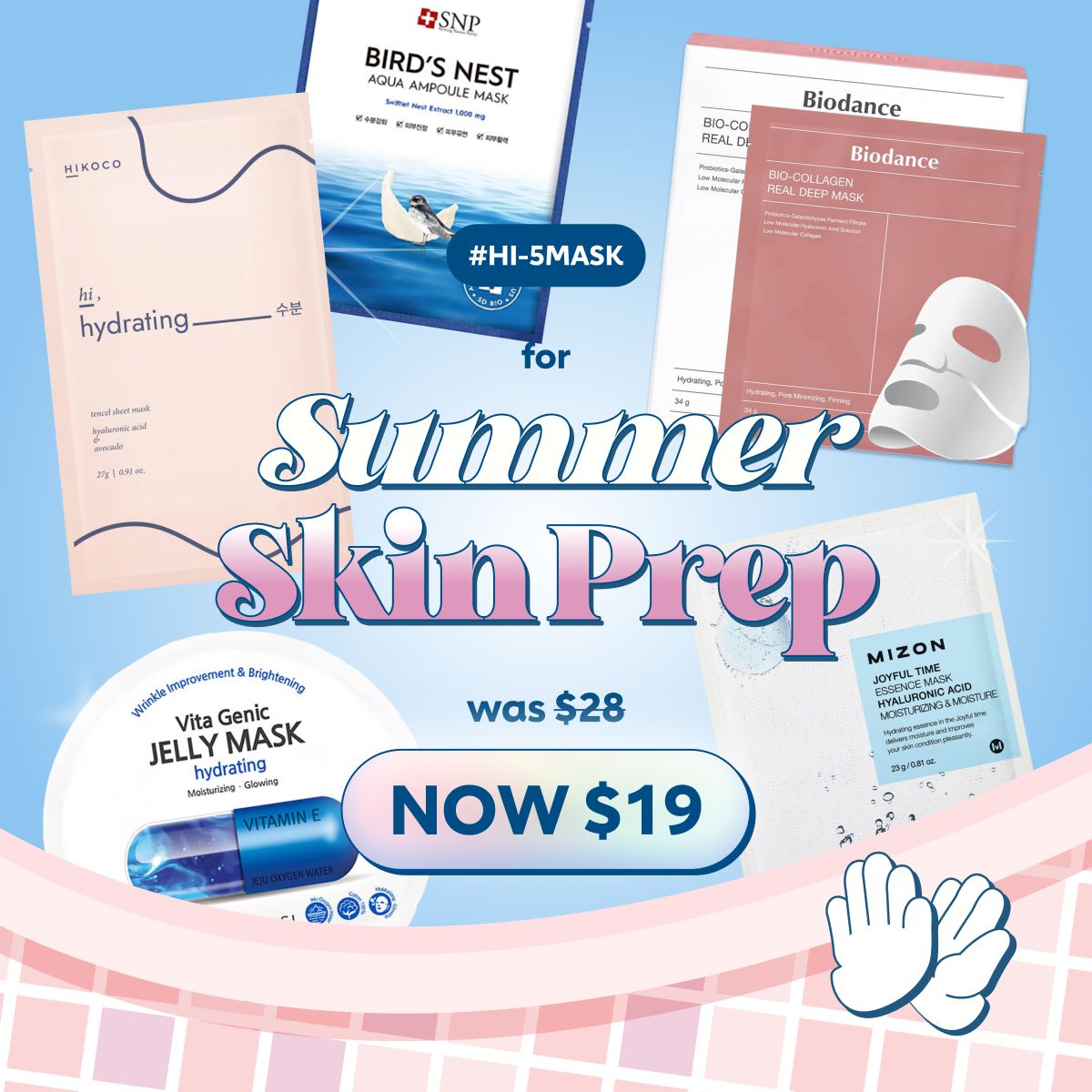 HI-5MASK for Summer Skin Prep ⏰ [5 Masks]