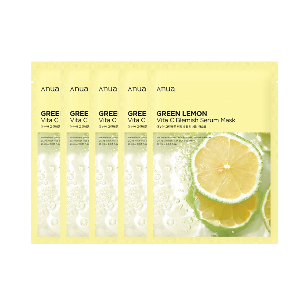 Green Lemon Vita C Blemish Serum Mask Set [5 Masks]