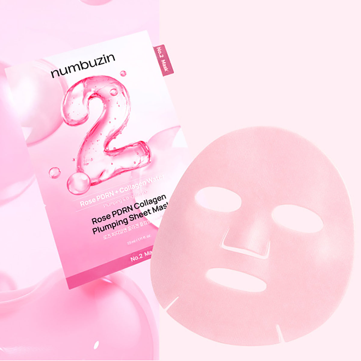 No.2 Rose PDRN Collagen Plumping Sheet Mask Set