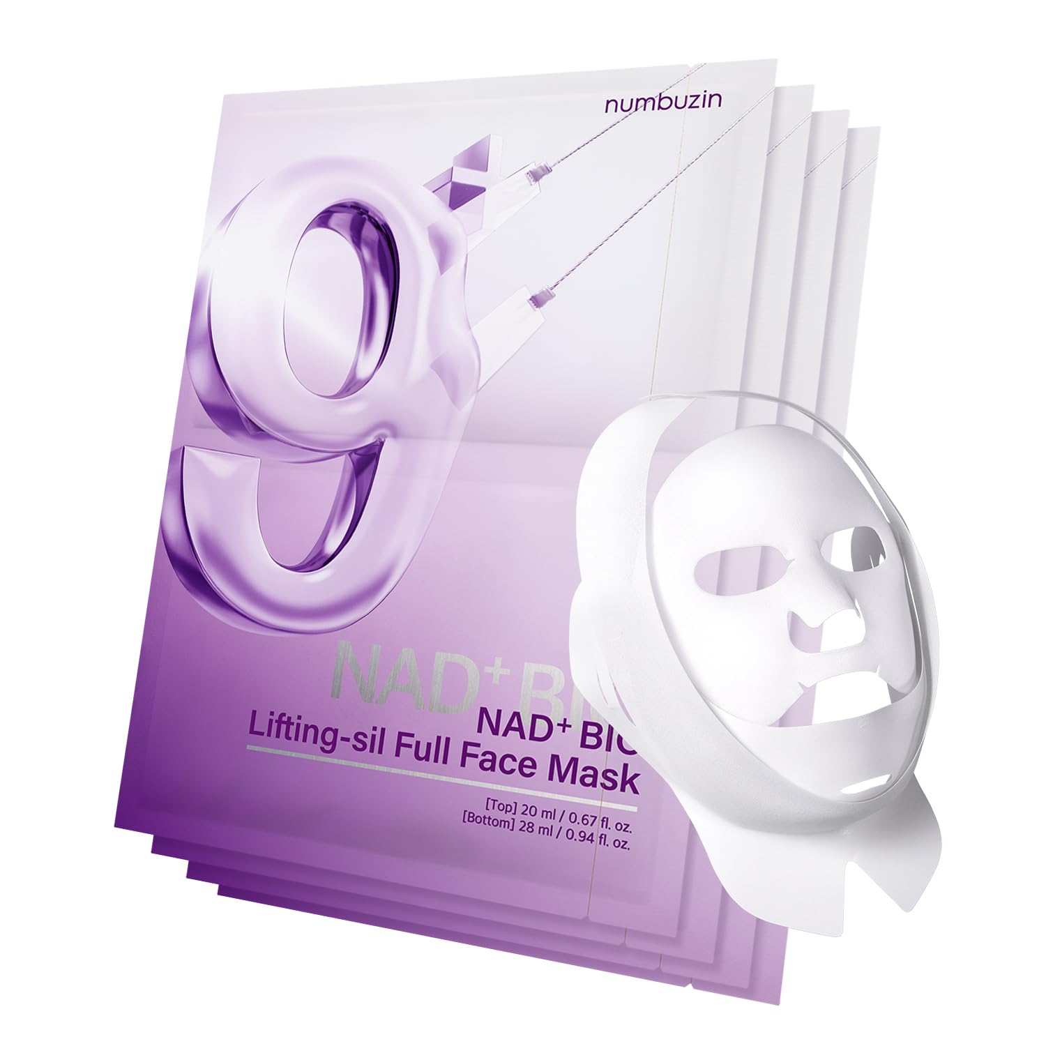 No.9+ NAD+ Bio Lifting-sil Full Face Mask Set [4 Masks]