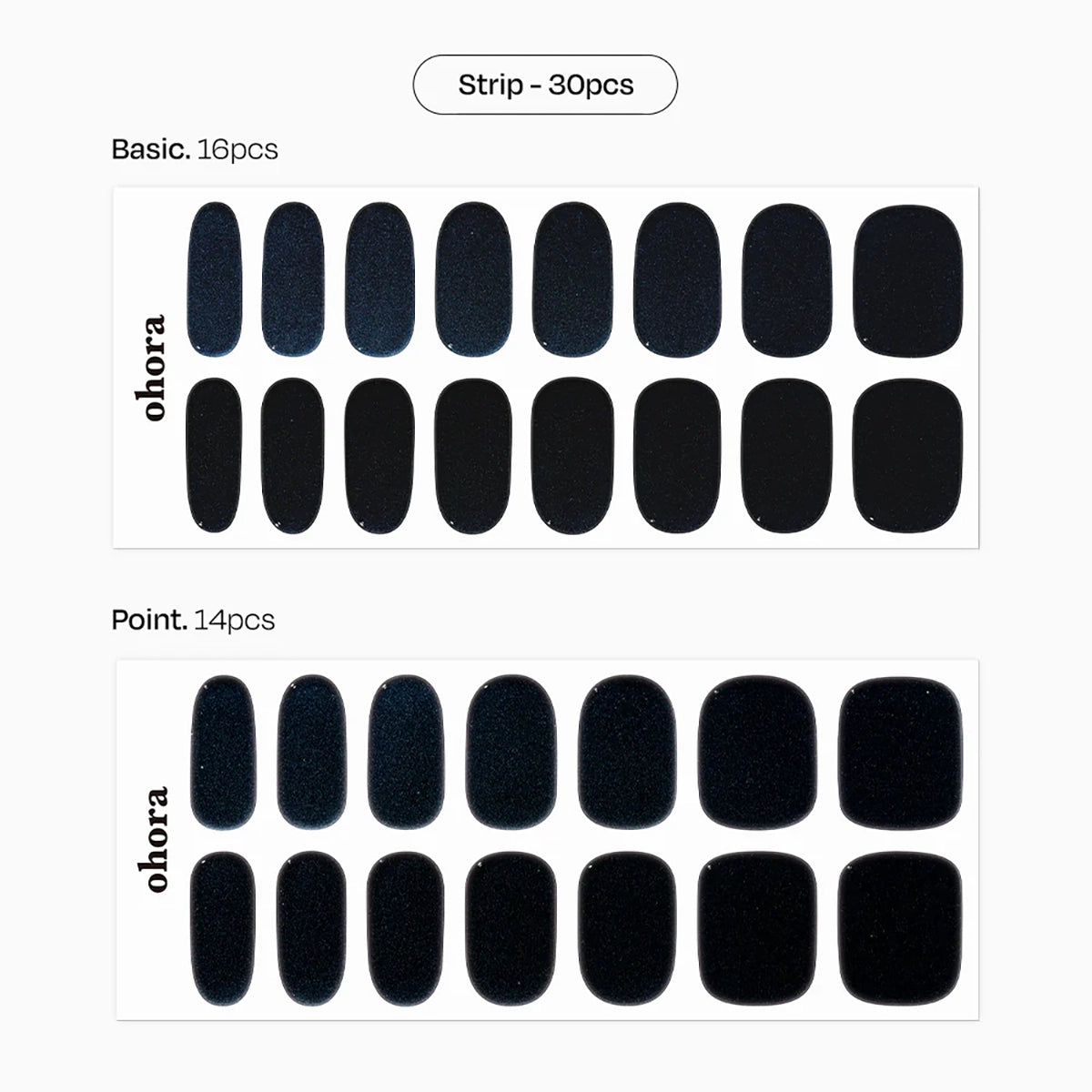 Semi-Cured Gel Nail [#N Navy Chrome]